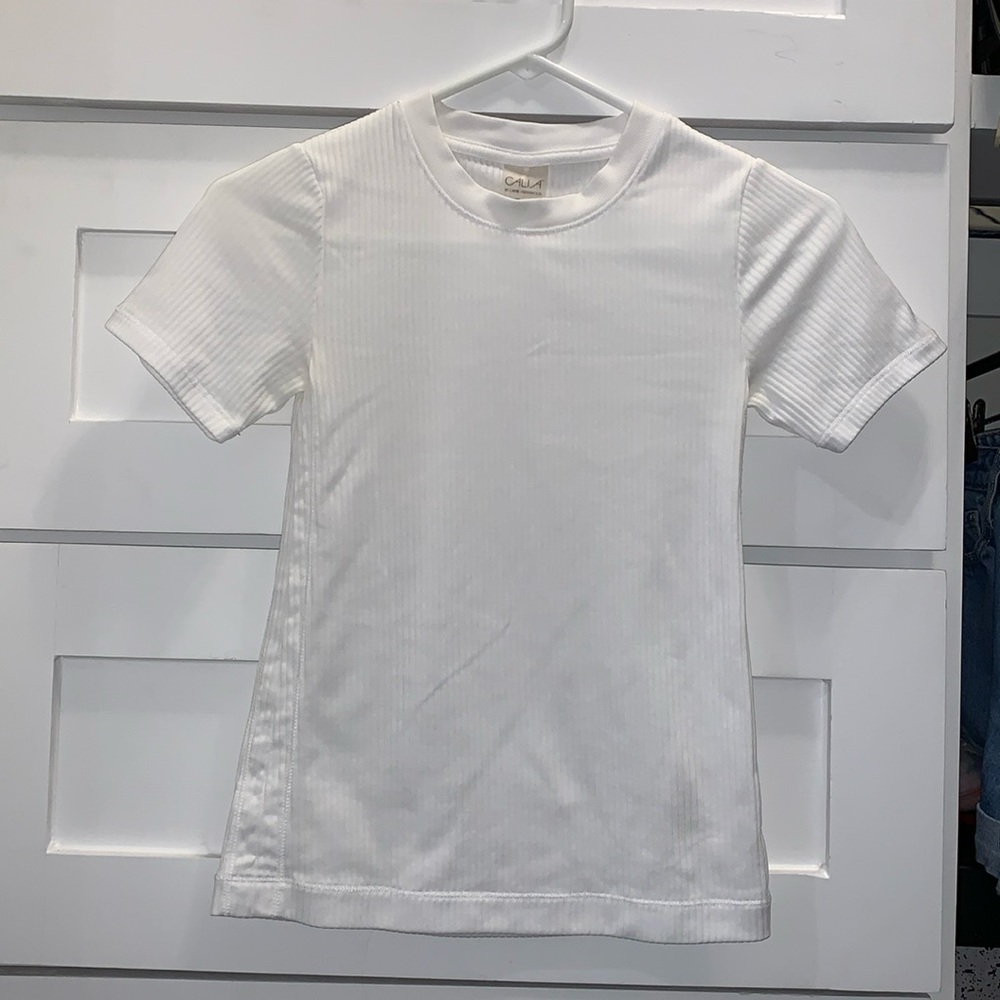 Calia by Carrie Underwood Women’s Sz XS white ribbed shirt